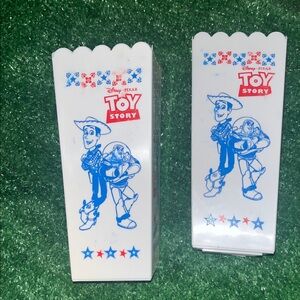 Set of 2 Vintage Pixar Toy Story Small Plastic Popcorn Buckets